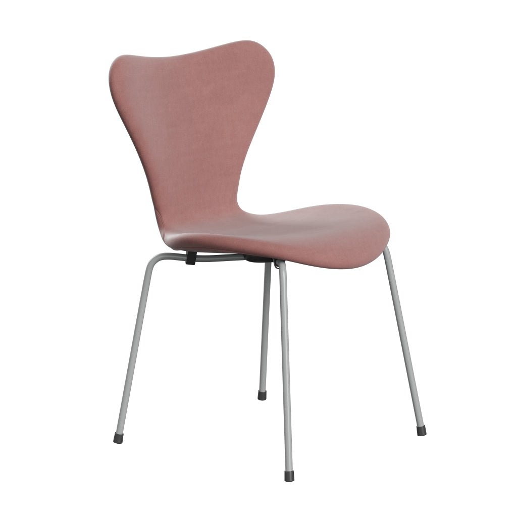 Fritz Hansen 3107 Stuhl Full Polstery, Nine Grey/Belfast Velvet Misty Rose