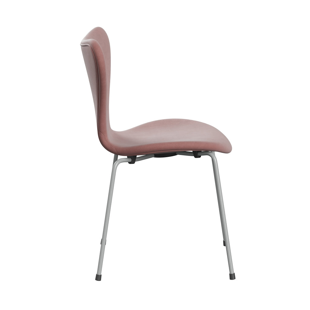 Fritz Hansen 3107 chaise complète complète, neuf rose brumeuse gris / belfast en velours