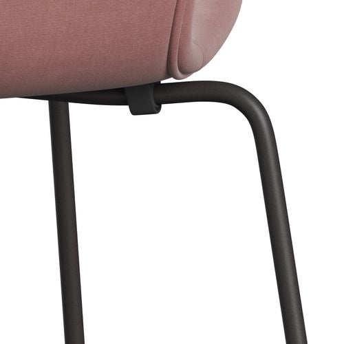 Fritz Hansen 3107 Chair Full Upholstery, Warm Graphite/Belfast Velvet Misty Rose