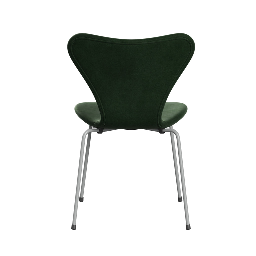 Fritz Hansen 3107 Stuhl Full Polstery, neun Grau/Belfast Velvet Forest Green