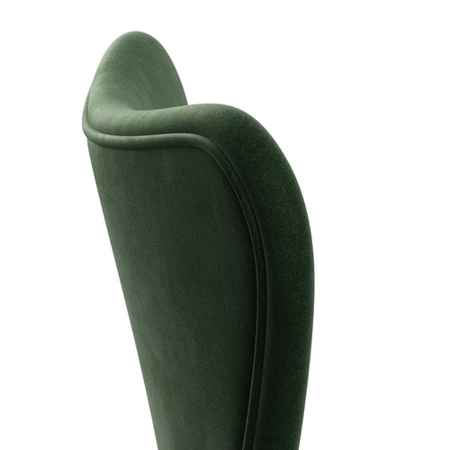 Fritz Hansen 3107 Silla tapicería completa, nueve grises/belves de terciopelo bosque verde