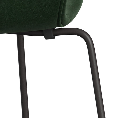 Fritz Hansen 3107 Chair Full Upholstery, Warm Graphite/Belfast Velvet Forest Green