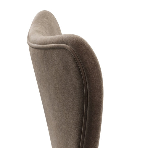 Fritz Hansen 3107 chaise complète complète, Chrome / Belfast Velvet Grey Brown