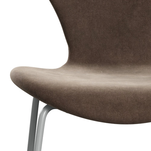 Fritz Hansen 3107 chaise complète complète, neuf brun gris gris / belfast en velours