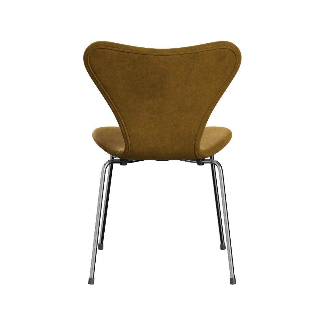 Fritz Hansen 3107 Stuhl Full Polstery, Chrom/Belfast Velvet Soft Ocker