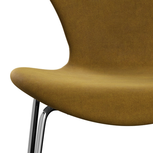 Fritz Hansen 3107 Stuhl Full Polstery, Chrom/Belfast Velvet Soft Ocker