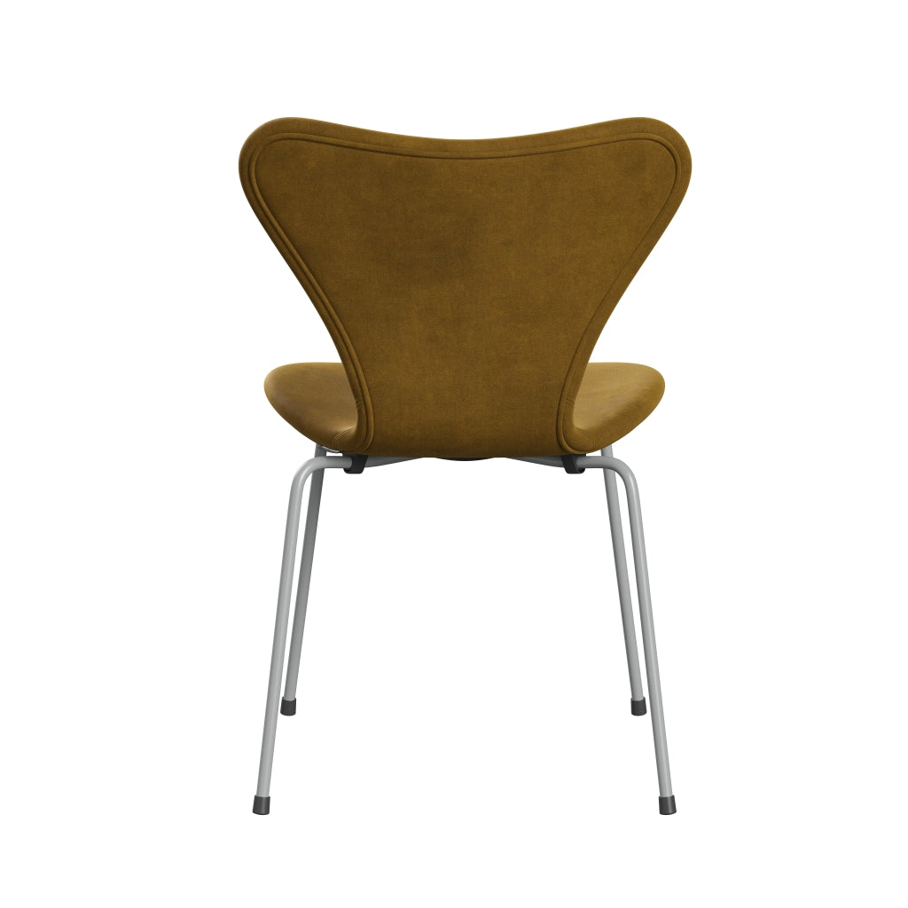 Fritz Hansen 3107 Chair Full Upholstery, Nine Grey/Belfast Velvet Soft Ochre