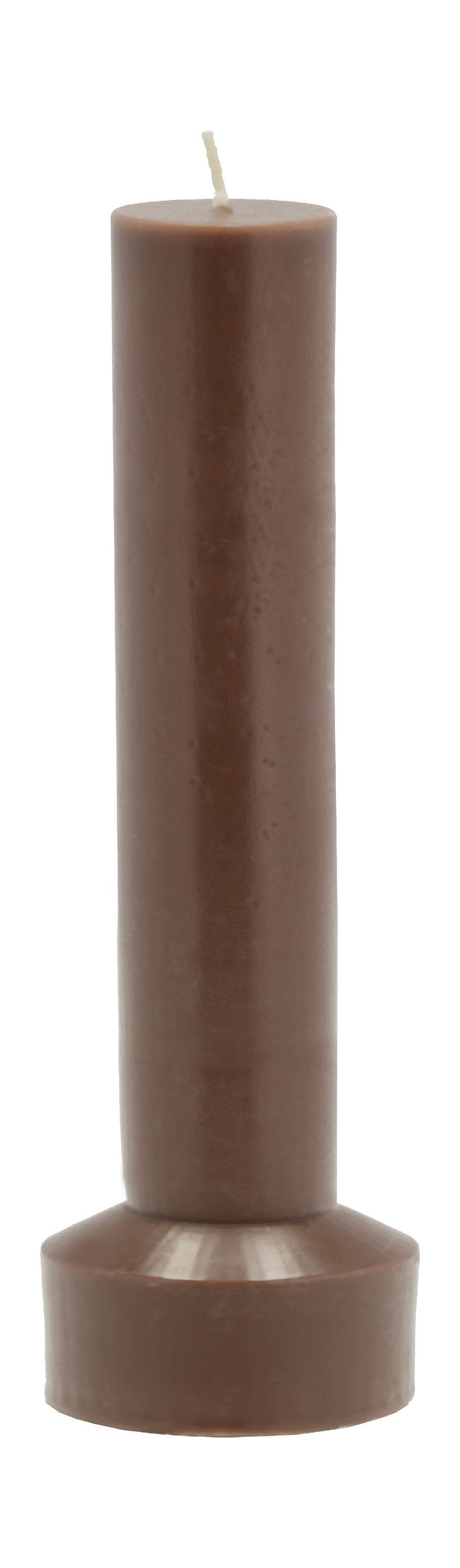 Villa Collection Syles Pillar Candle ø 8 X 23 Cm, Brown