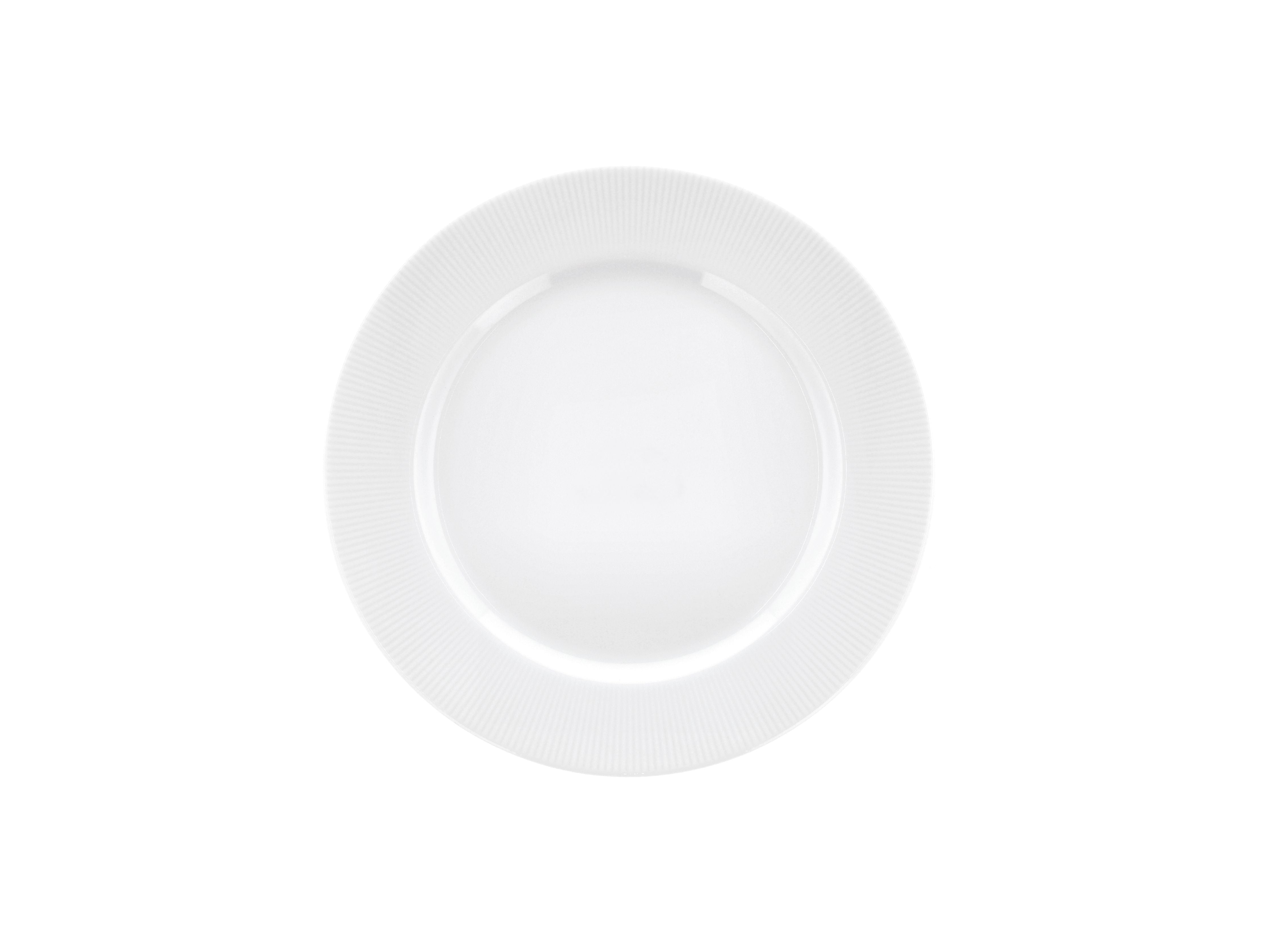 Pillivuyt Eventail Flat Plate reunalla Ø22 cm, valkoinen