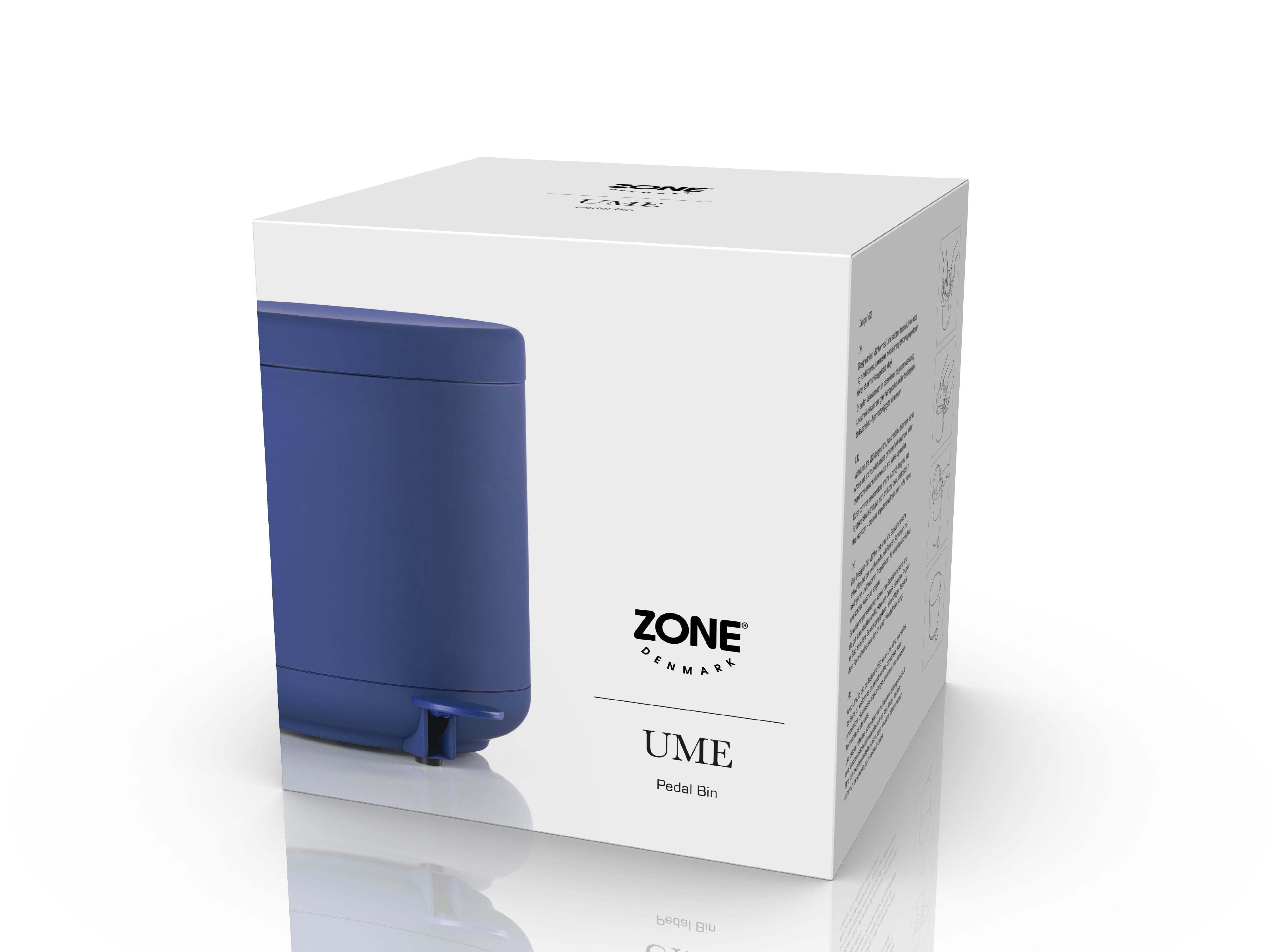 Zona Dinamarca ume pedal bin 4 litros, índigo azul