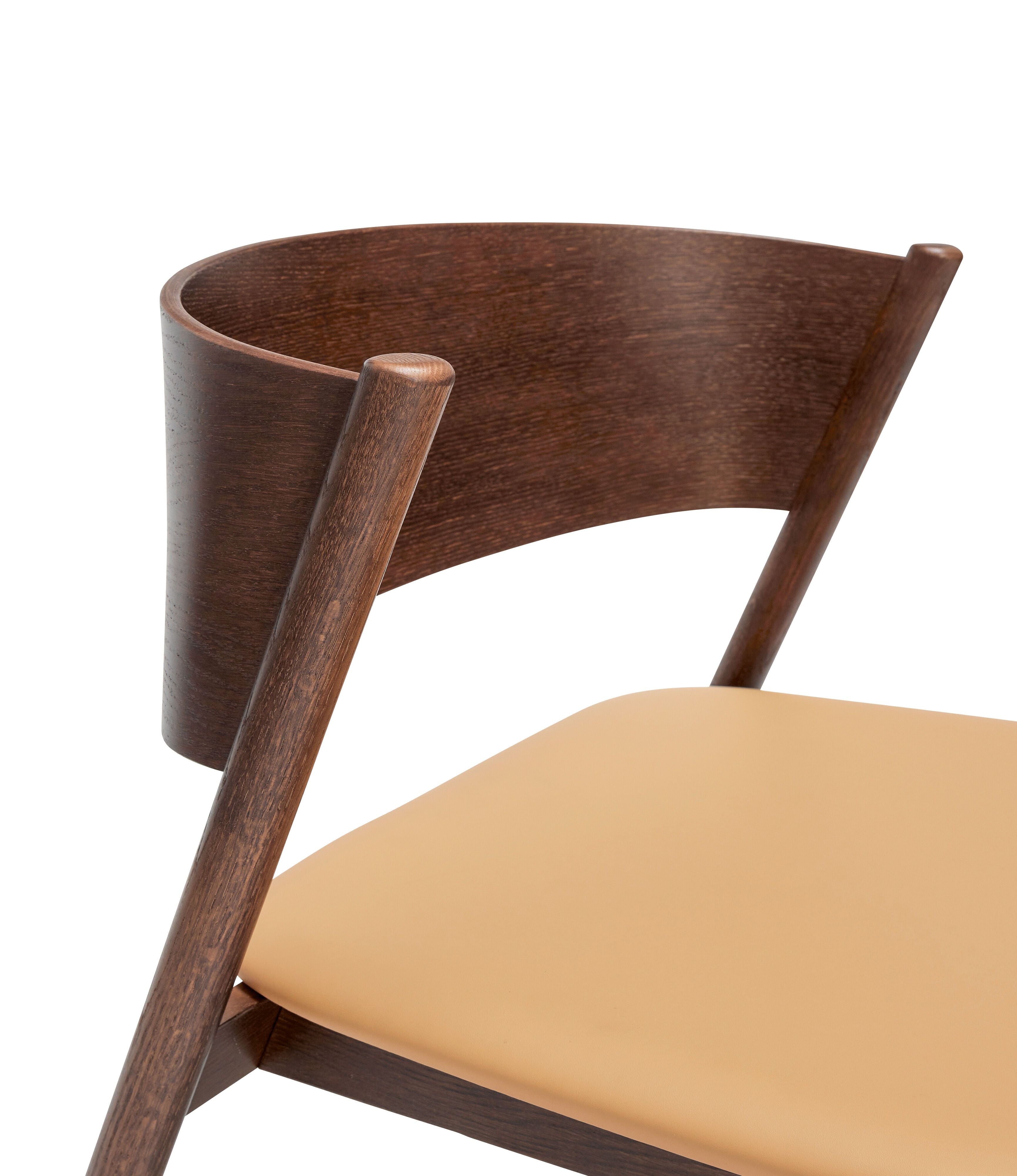 Hübsch斜休息室椅子座椅，深棕色