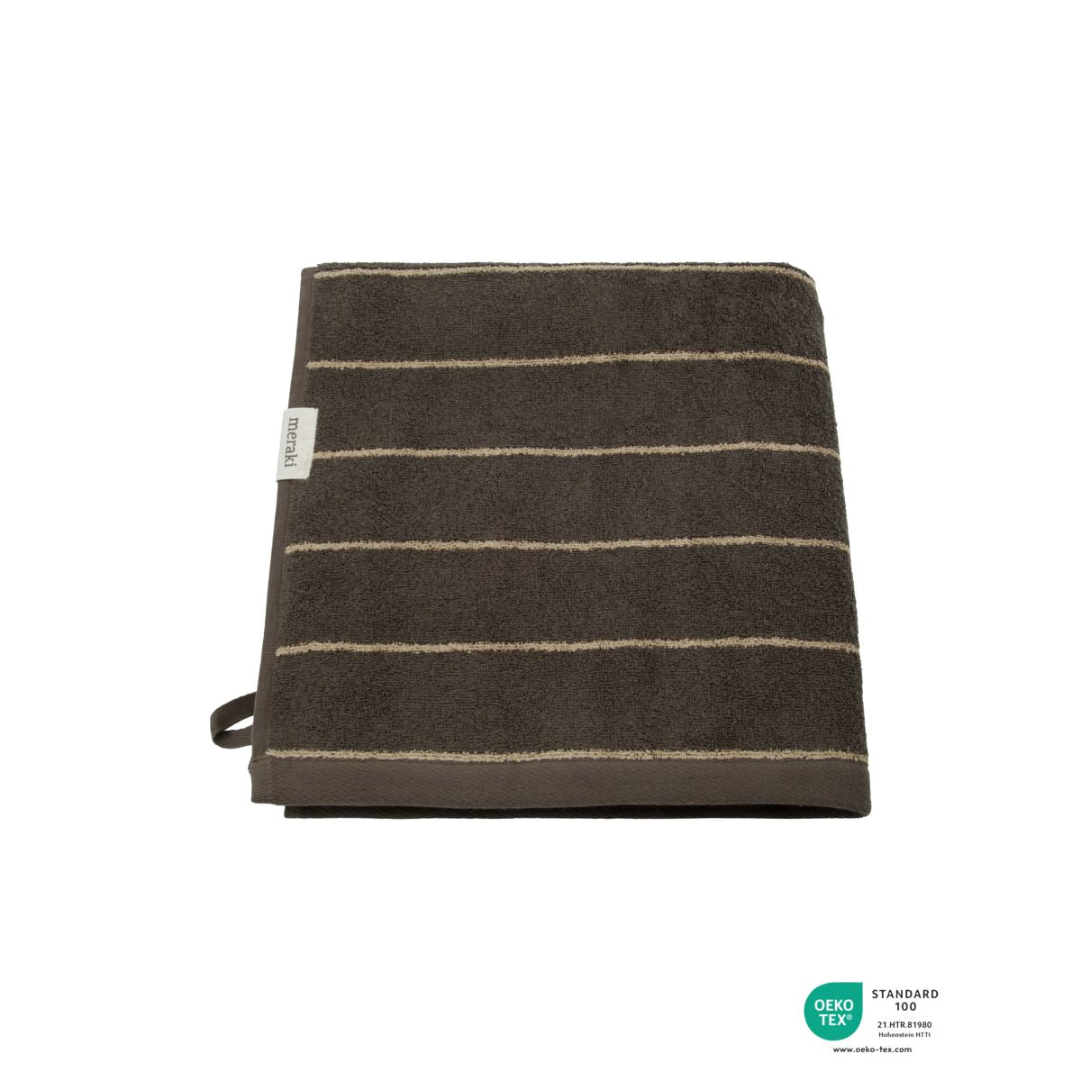 Meraki毛巾条纹70x140厘米，陆军
