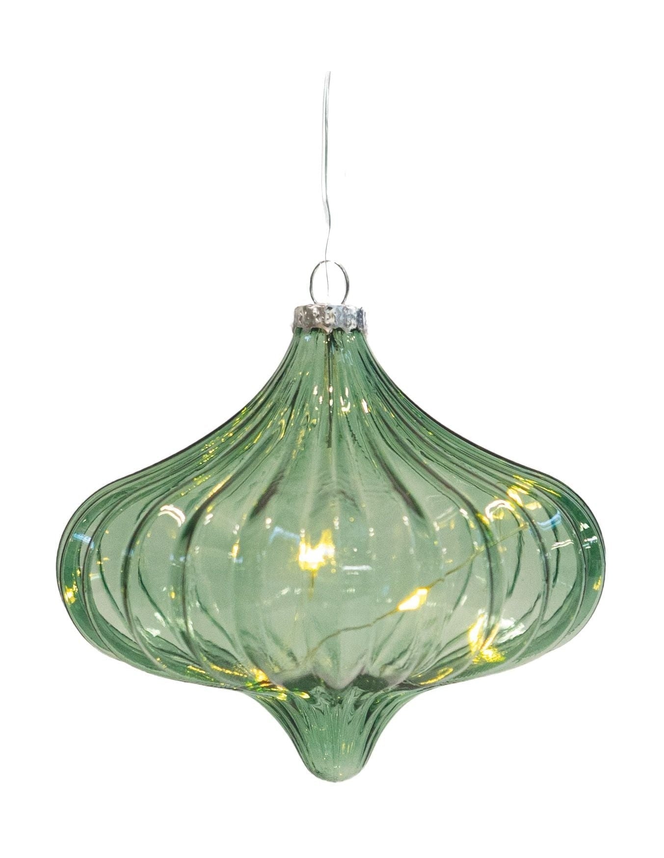 Sirius Dina Christmas Glass Ornament 5 LED, grønn