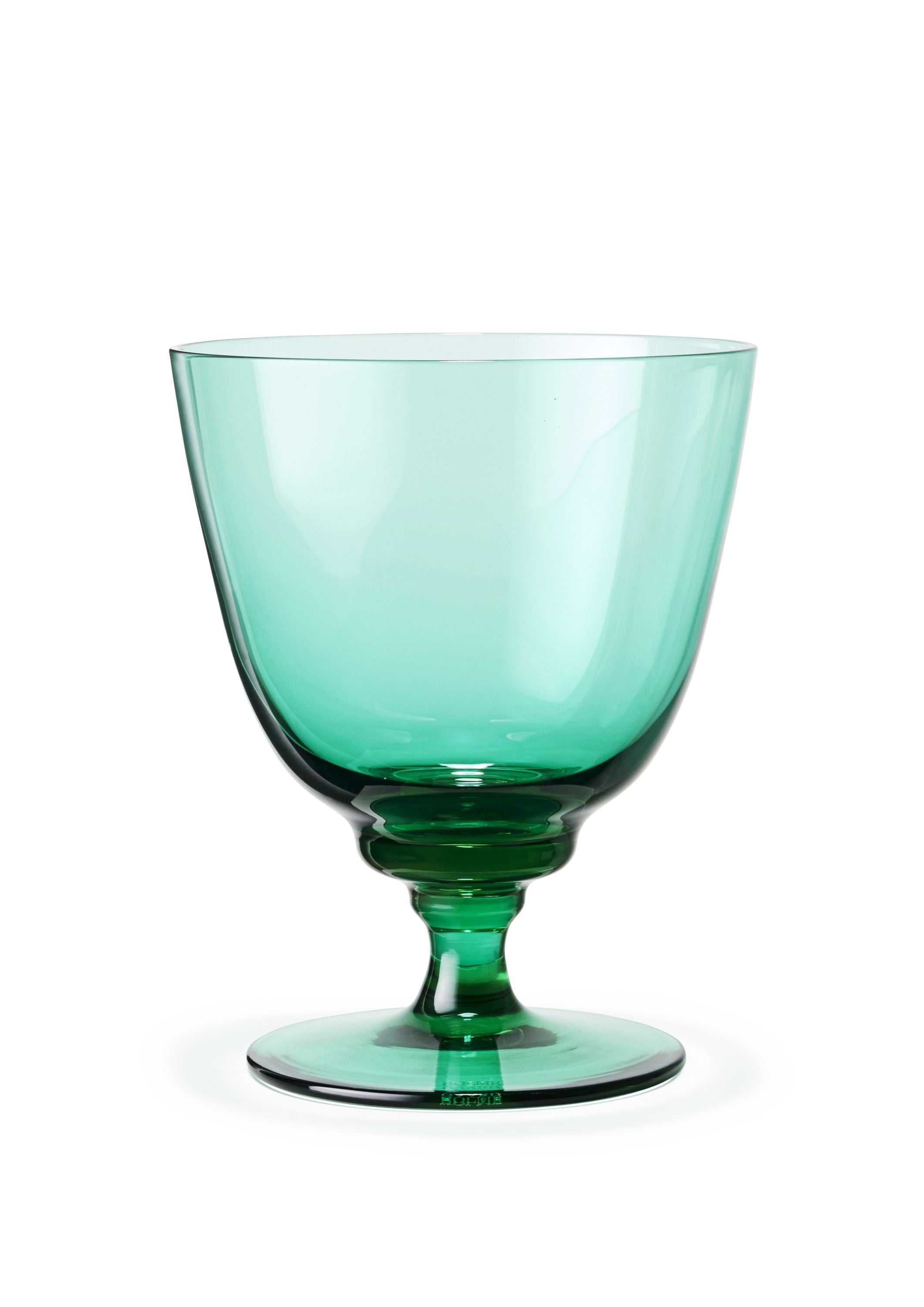 Holmegaard Flow Glass a piedi 35 CL, verde smeraldo