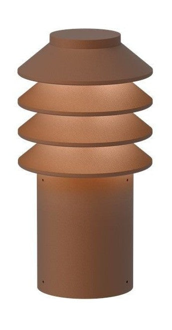 Louis Poulsen Bysted Garden Bollard Led 2700 K 14 W Spike zonder adapter met Connector Short, Corten