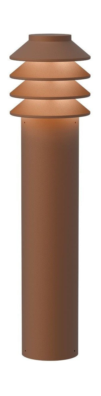 Louis Poulsen Bolding Garden Bollard a mené 3000 K 14 W Spike avec adaptateur long, Corten