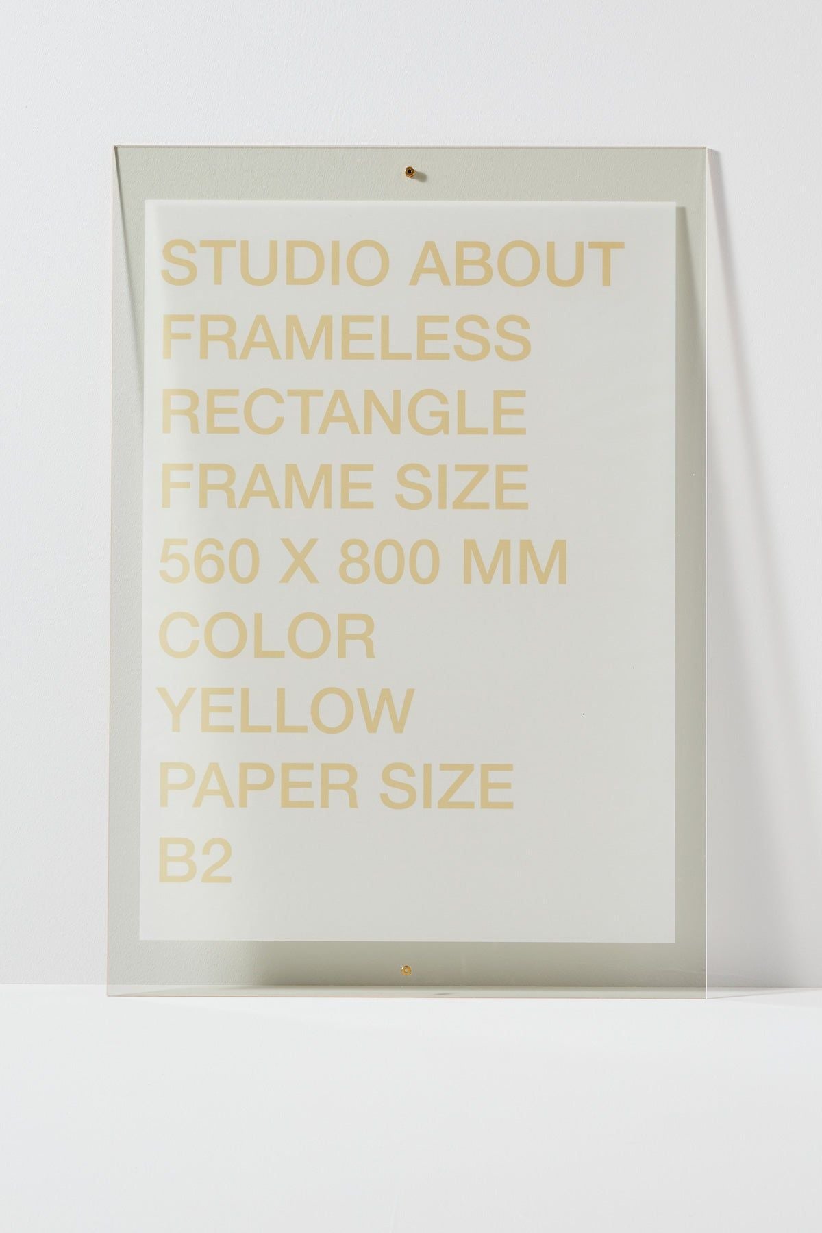 关于无框框架B2矩形，黄色的工作室