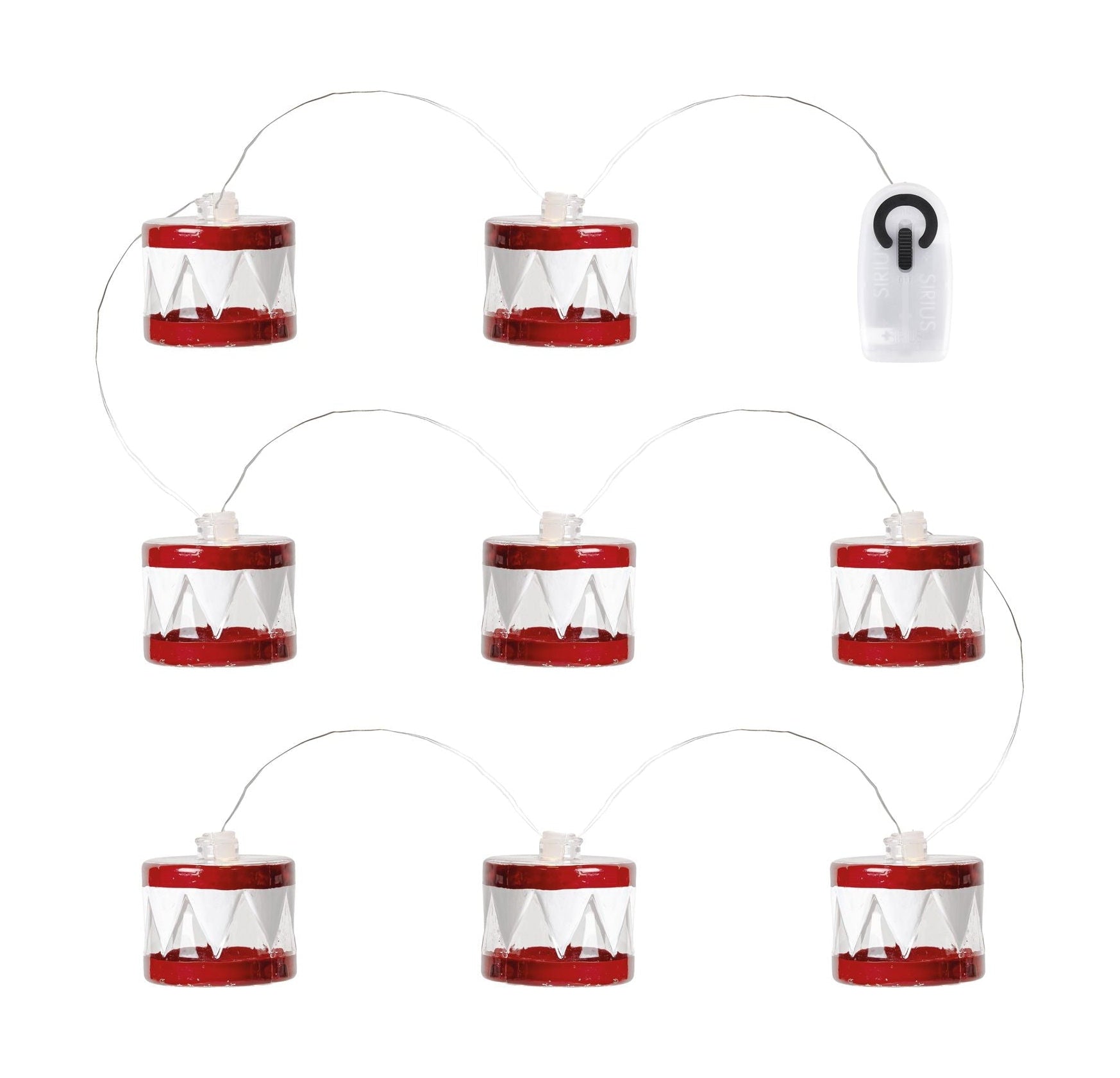 Sirius Elly Drum Garland 8 le ds, rosso