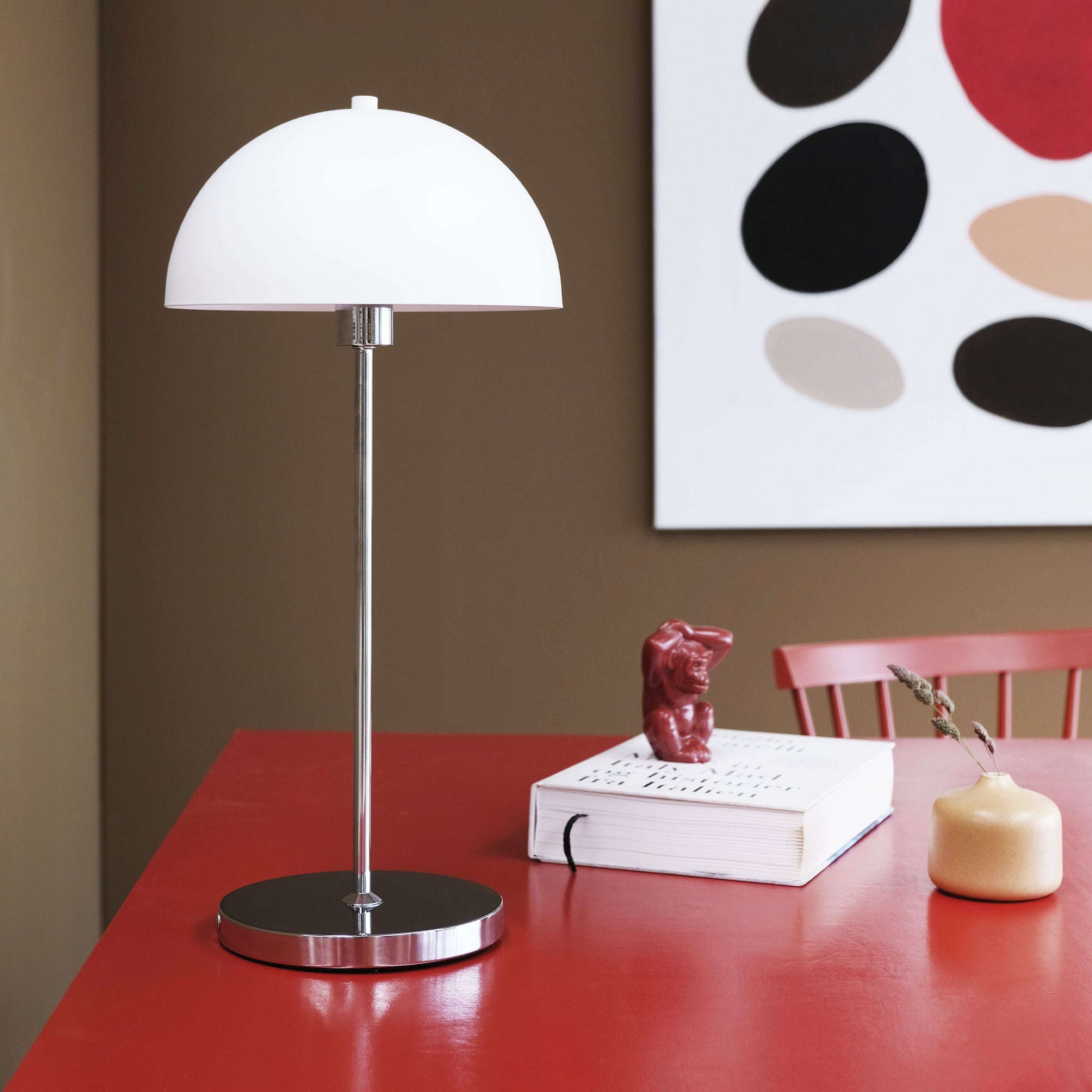 Dyberg Larsen Lampe de table rechargeable de Garda, blanc / chrome