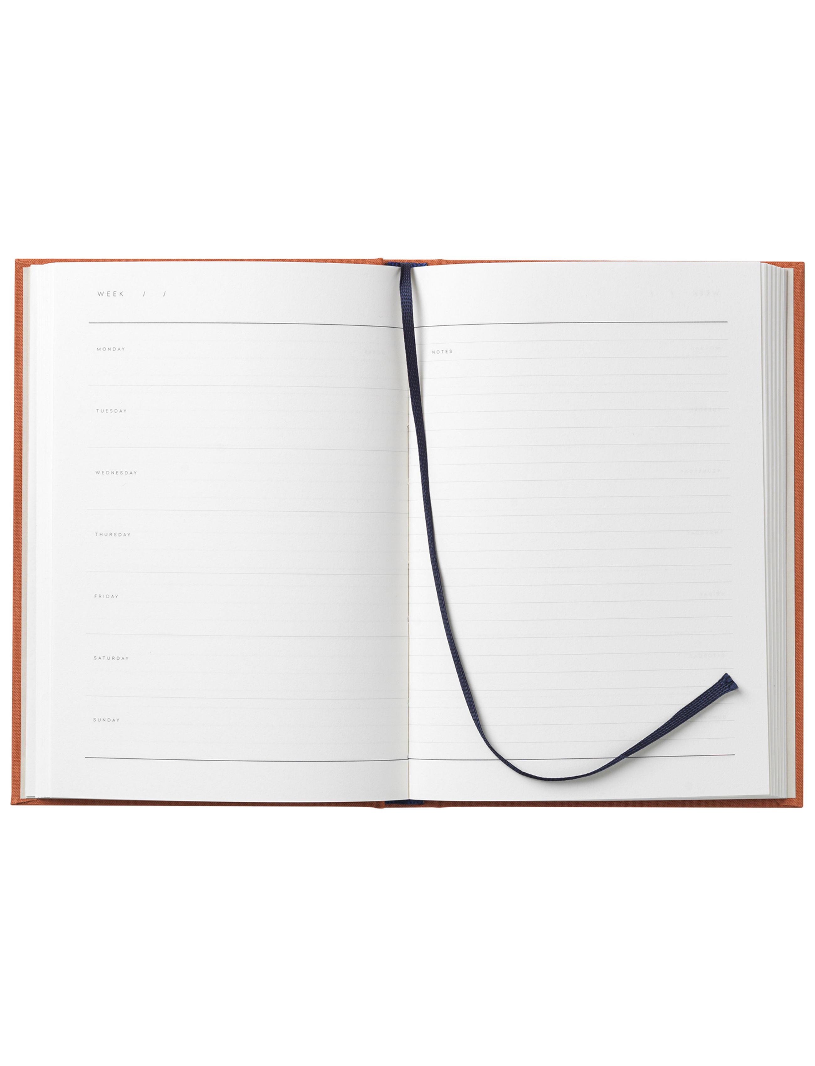 Notem Studio incluso Weekly Journal Medium, tela de sienna