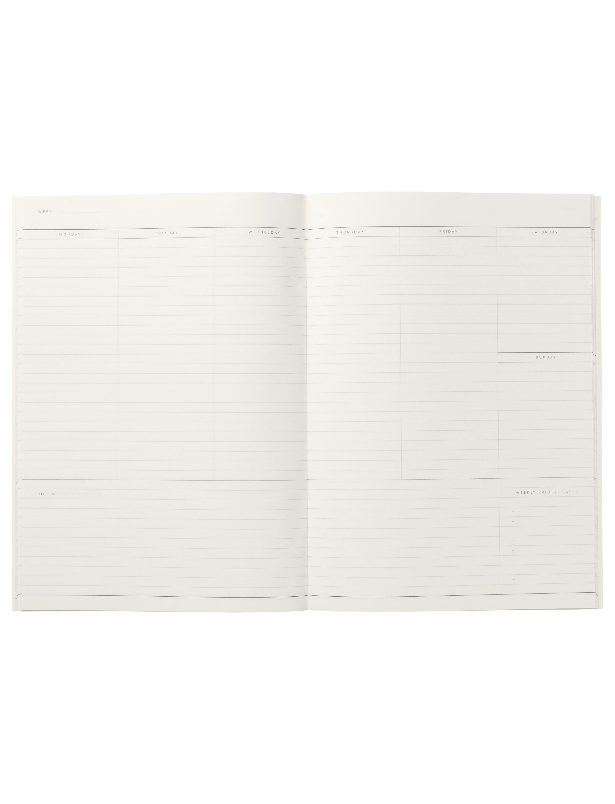 Notem Studio Milo Weekly Planner Book, Light Gray