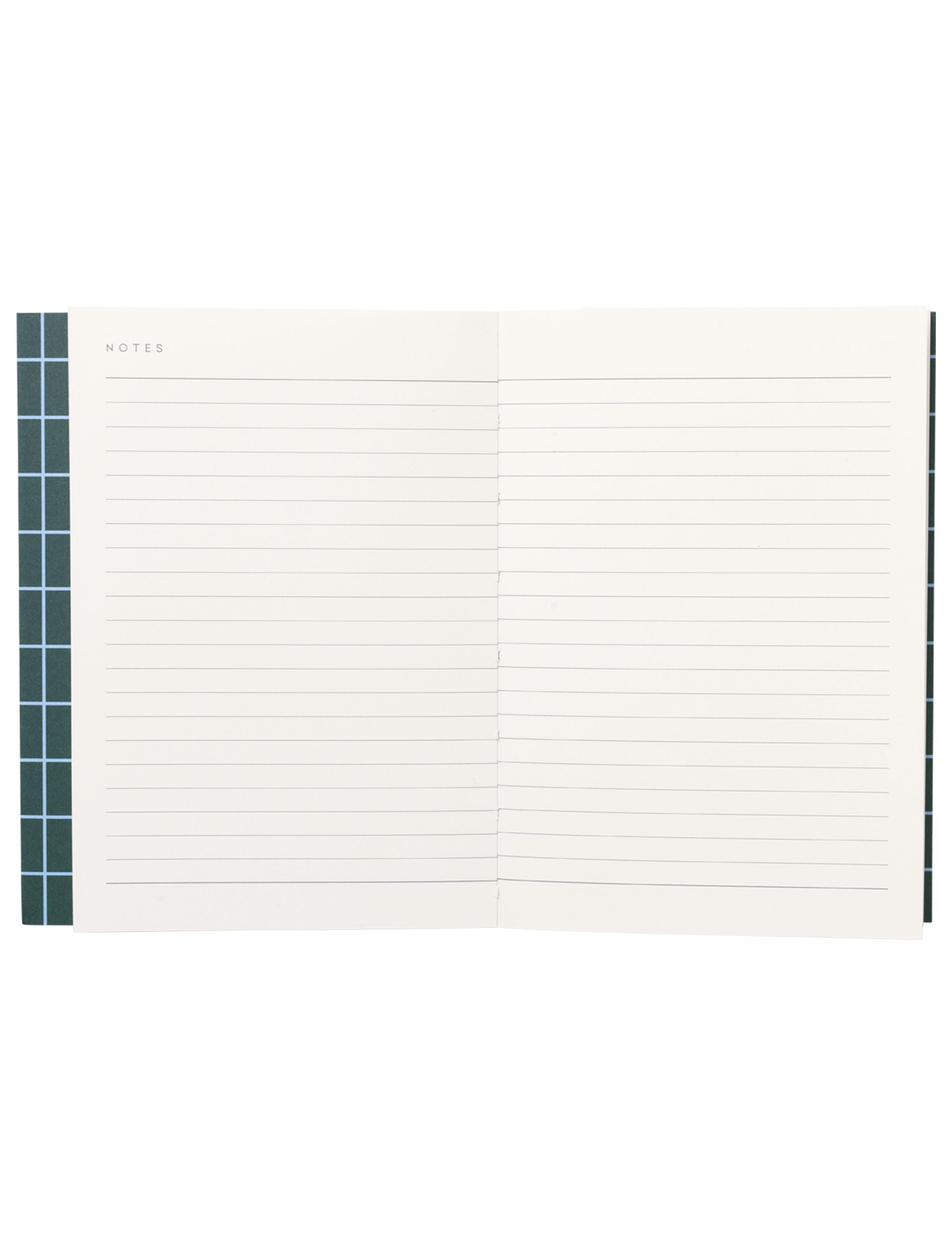 Notebook di carta piatto da Notem Uma Flat Lay Piccola, verde scuro