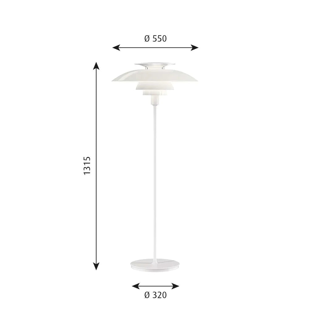 Louis Poulsen Ph 80 Floor Lamp, White/White