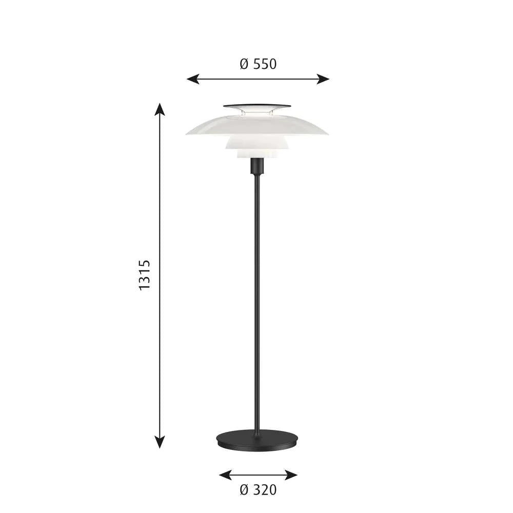 Louis Poulsen PH 80 vloerlamp, wit/zwart