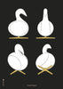 Brainchild Swan Design Schizzo poster senza fotogramma 70x100 cm, sfondo nero