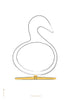 Brainchild Swan Design Schetsposter zonder lijst, 30x40 cm, witte achtergrond