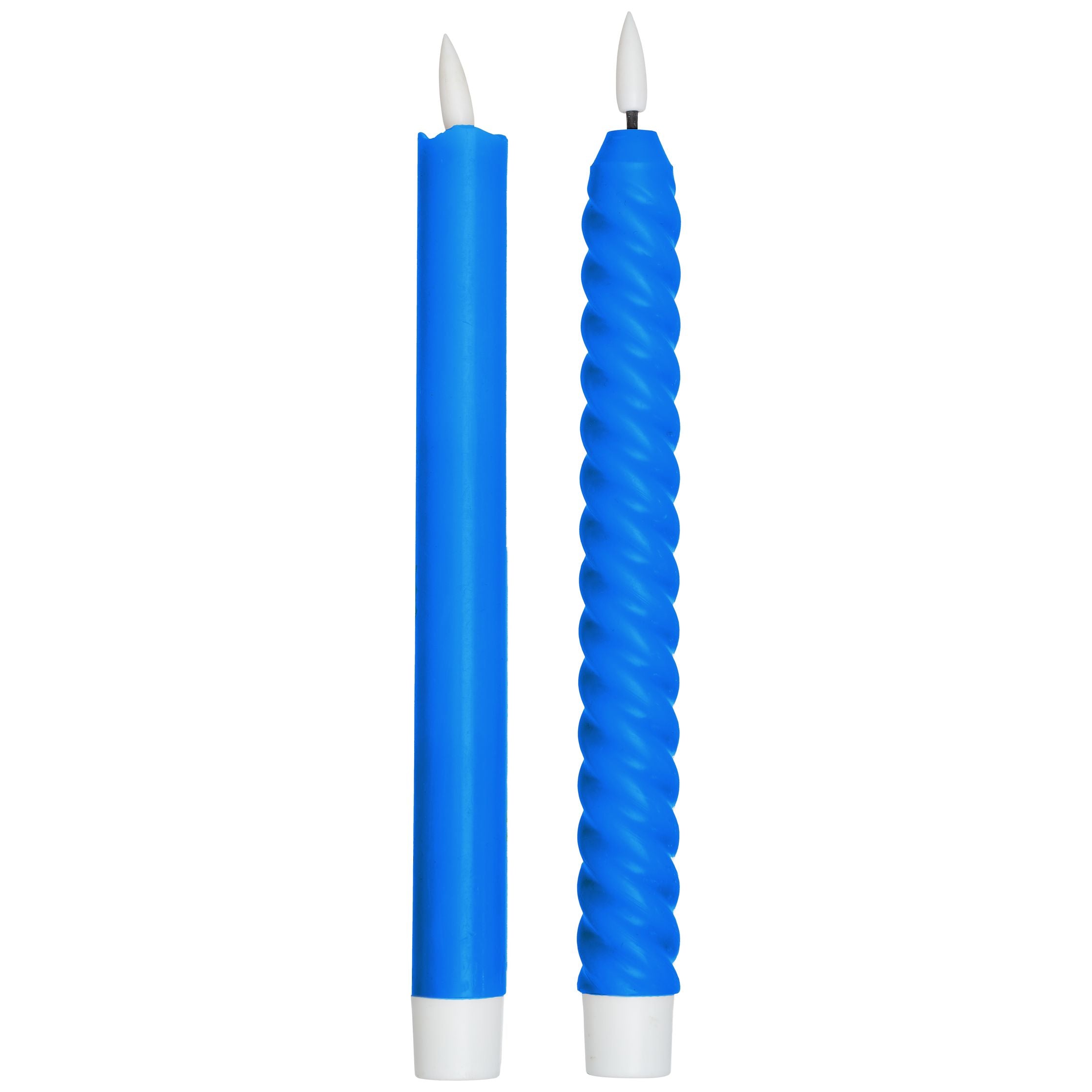 Design Letters Bougies LED confortables pour toujours (ensemble de 2 pcs), bleu cobalt