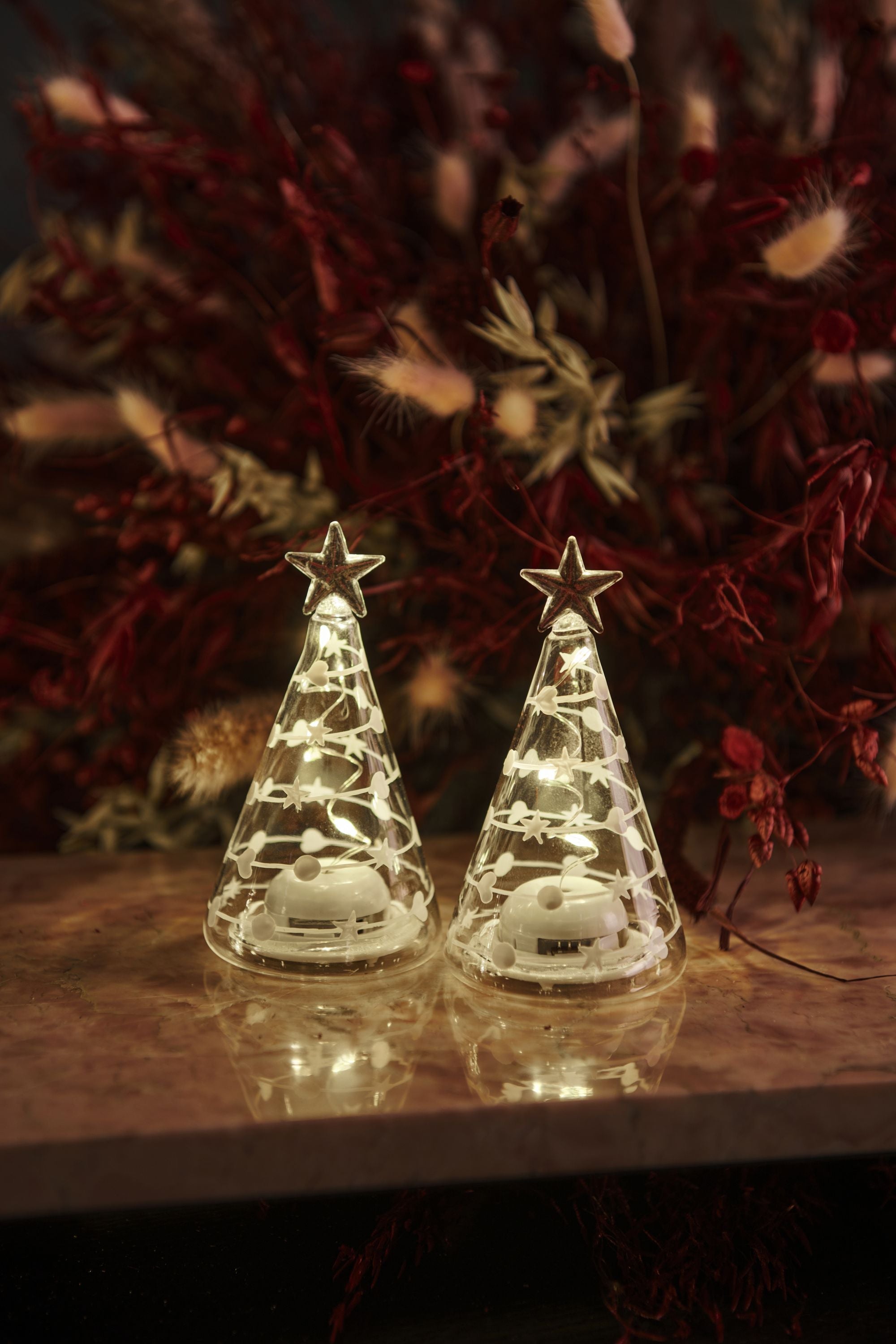Sirius Sweet Christmas Tree 2 -pc's, H9 cm, wit/helder