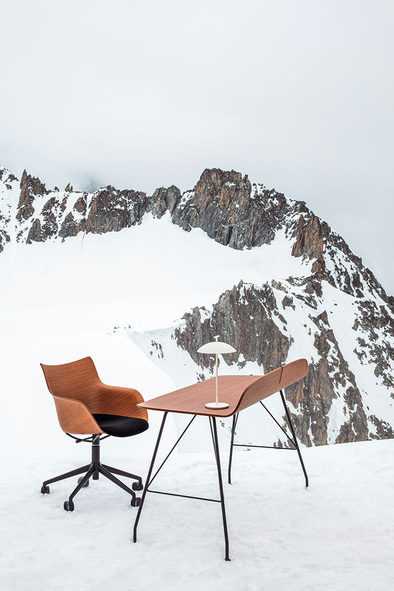 Kartell comte de bureau en bois, bois foncé / noir