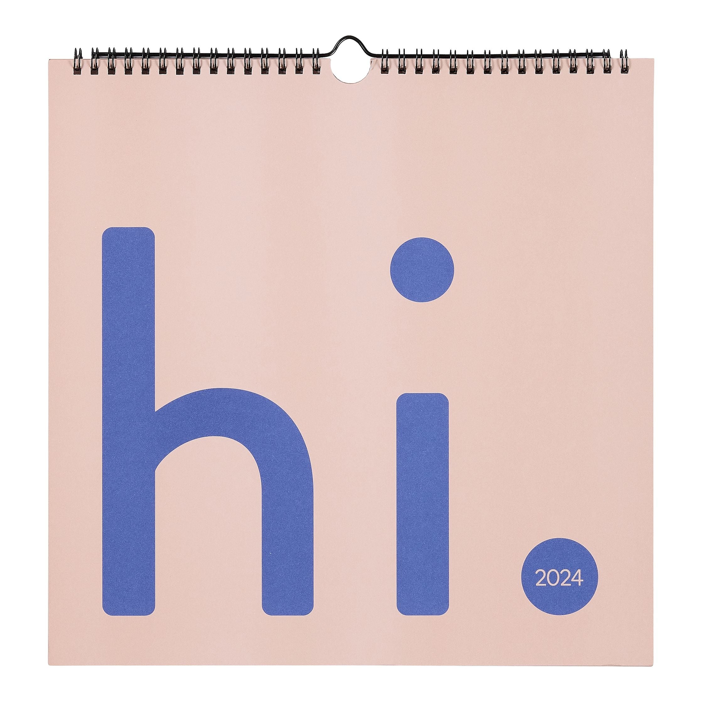 Lettere di design Calendario murale 2024, beige/cobalt blu