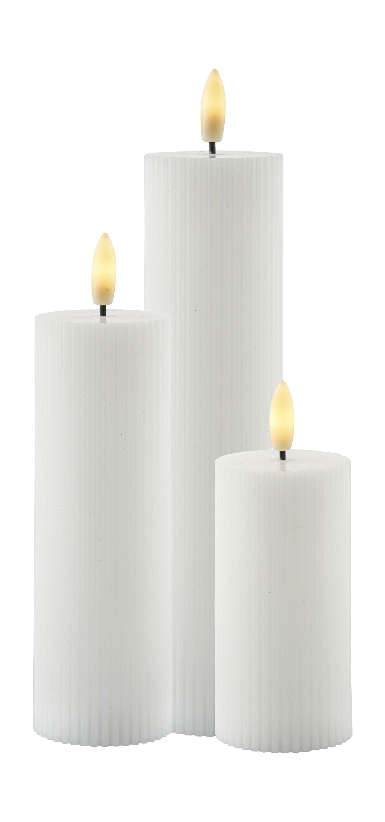 Sirius Smilla Conjunto de vela LED recargable de 3 blancos Ø5x H10/12,5/15 cm