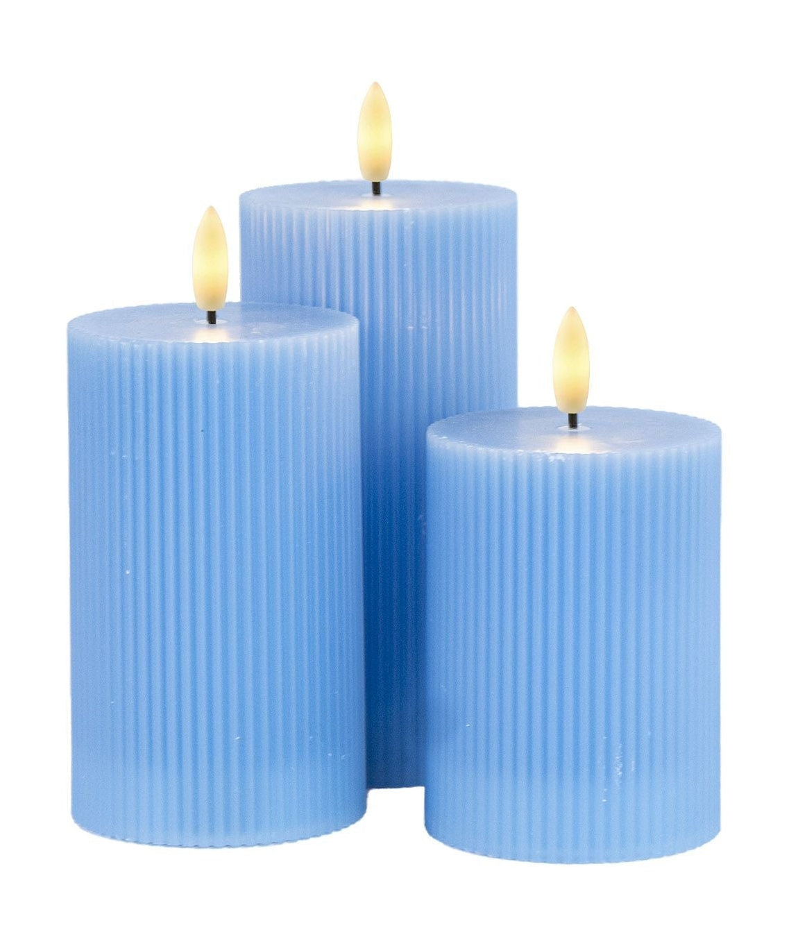 Sirius Smilla oplaadbaar Led Candle 3 pc's. Ø7,5x H10/12,5/15 cm, blauw