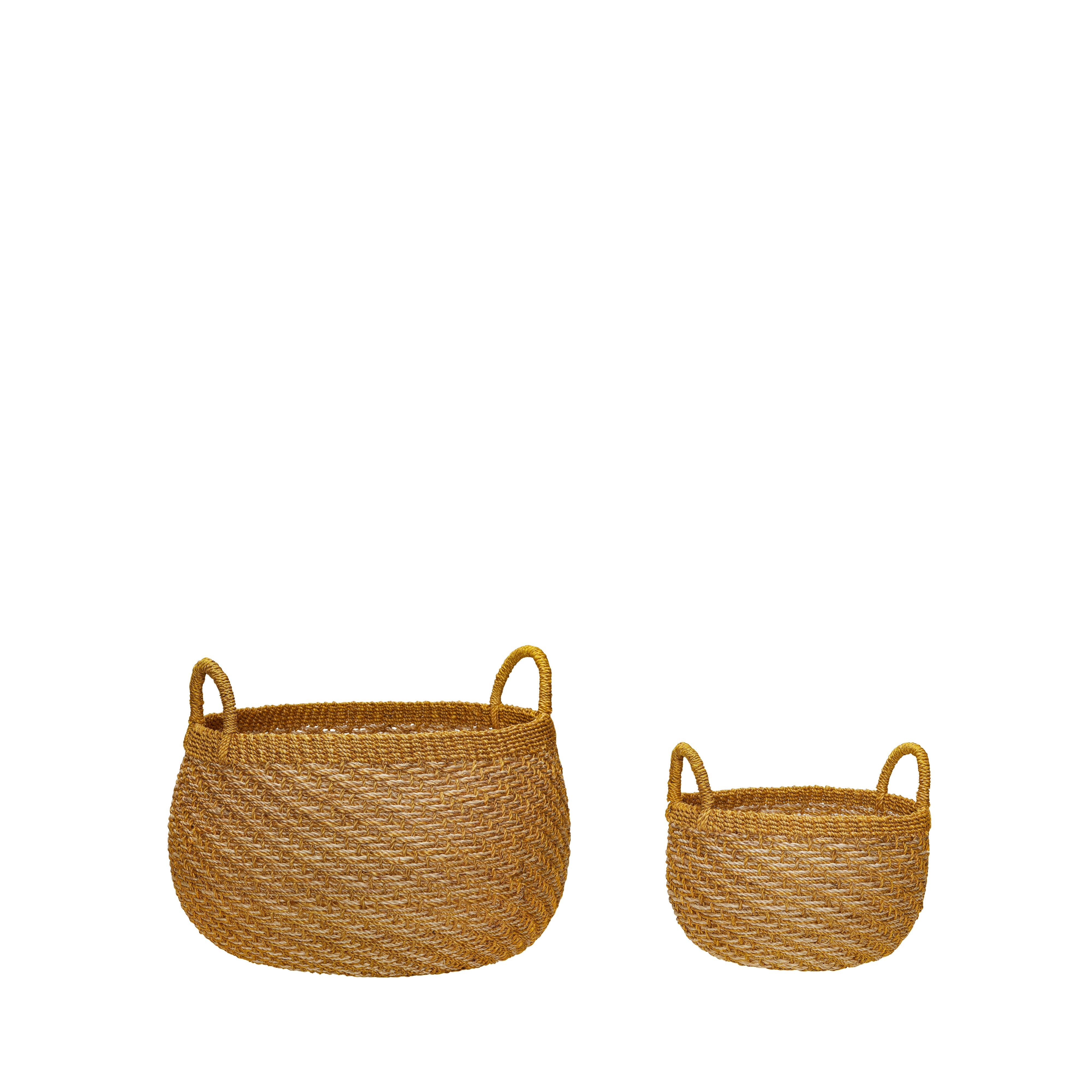 Hübsch Solar Baskets Natural/Orange (Set Of 2)