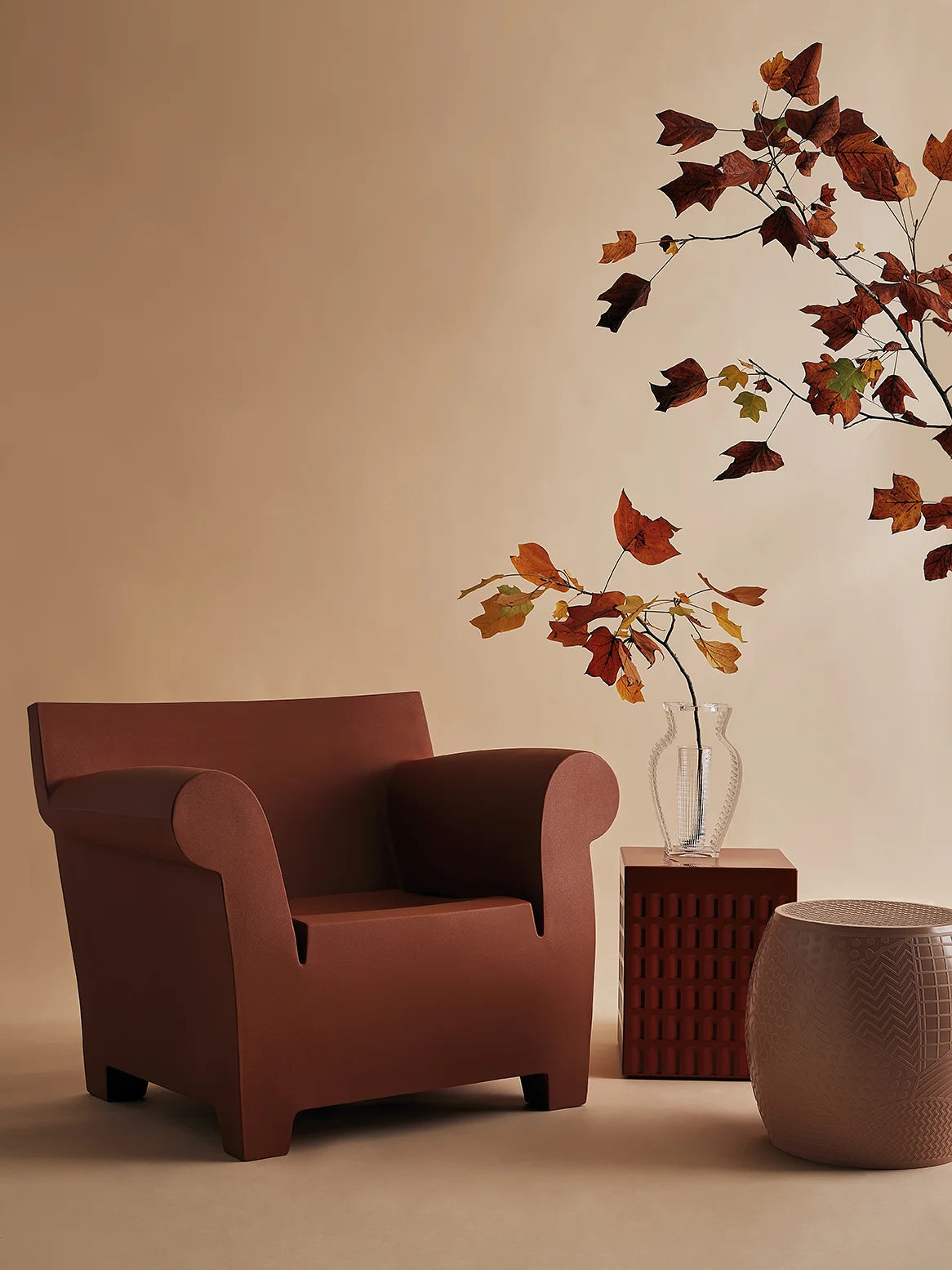 Kartell Bubble Club fauteuil, Earth Red