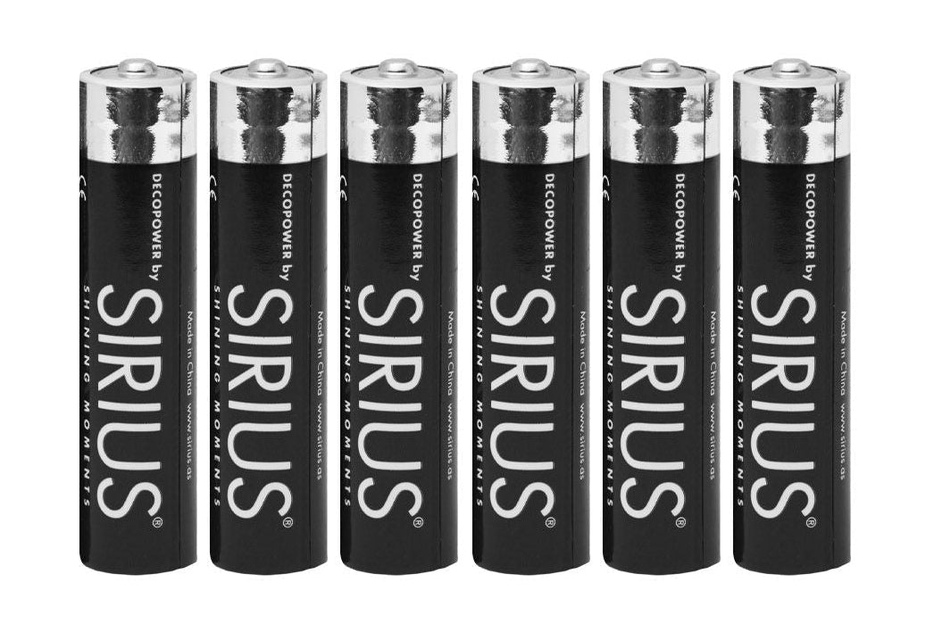Sirius Deco Power AAA -batterier, 6 stk sæt