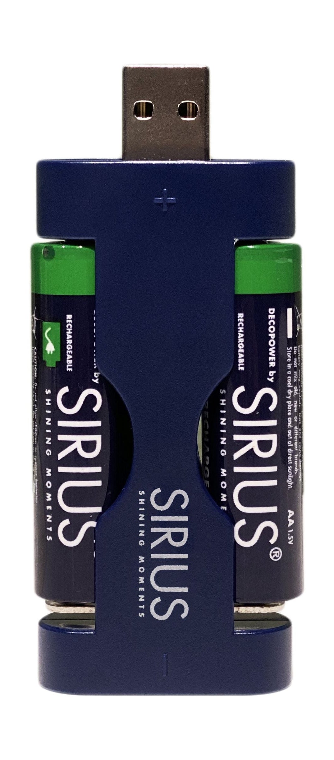Caricatore USB di Sirius Deco Power incl. 4x batterie ricaricabili