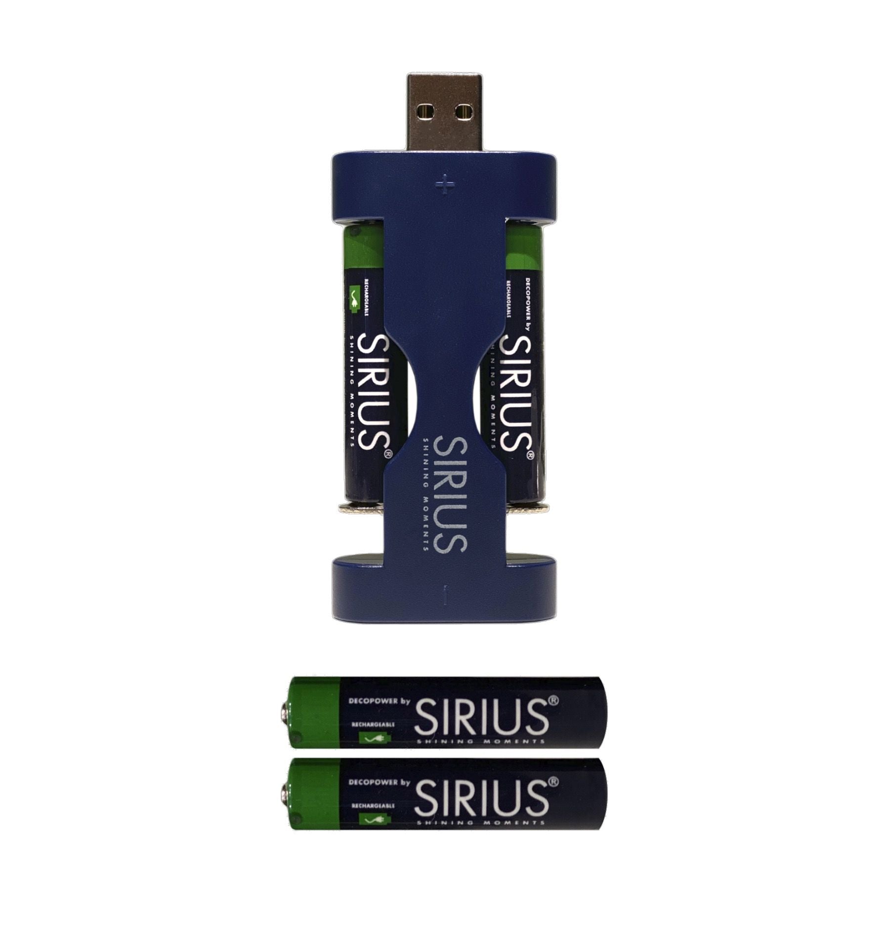 Sirius Deco Power USB -oplader incl. 4x AAA oplaadbare batterijen