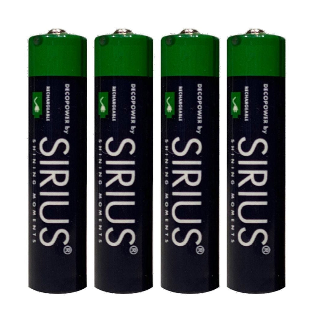 Sirius Deco Power AAA wiederaufladbare Batterien, 4 PCs Set