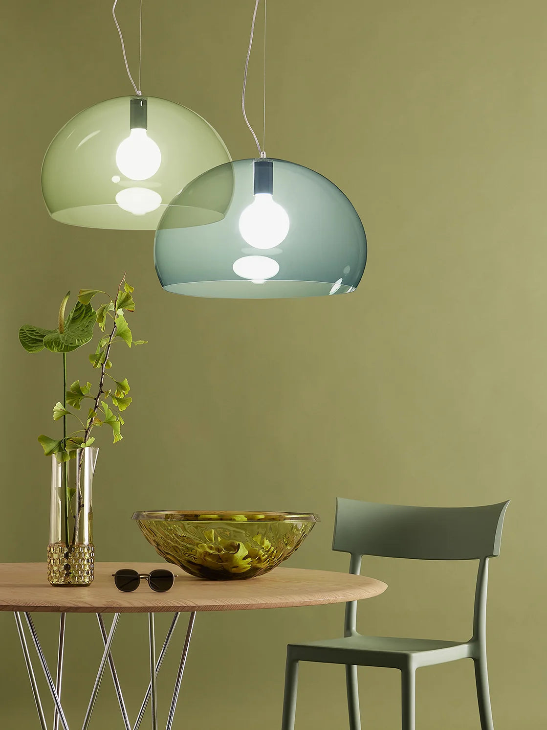 Kartell FL/Y Suspension Lamp, Petroleum