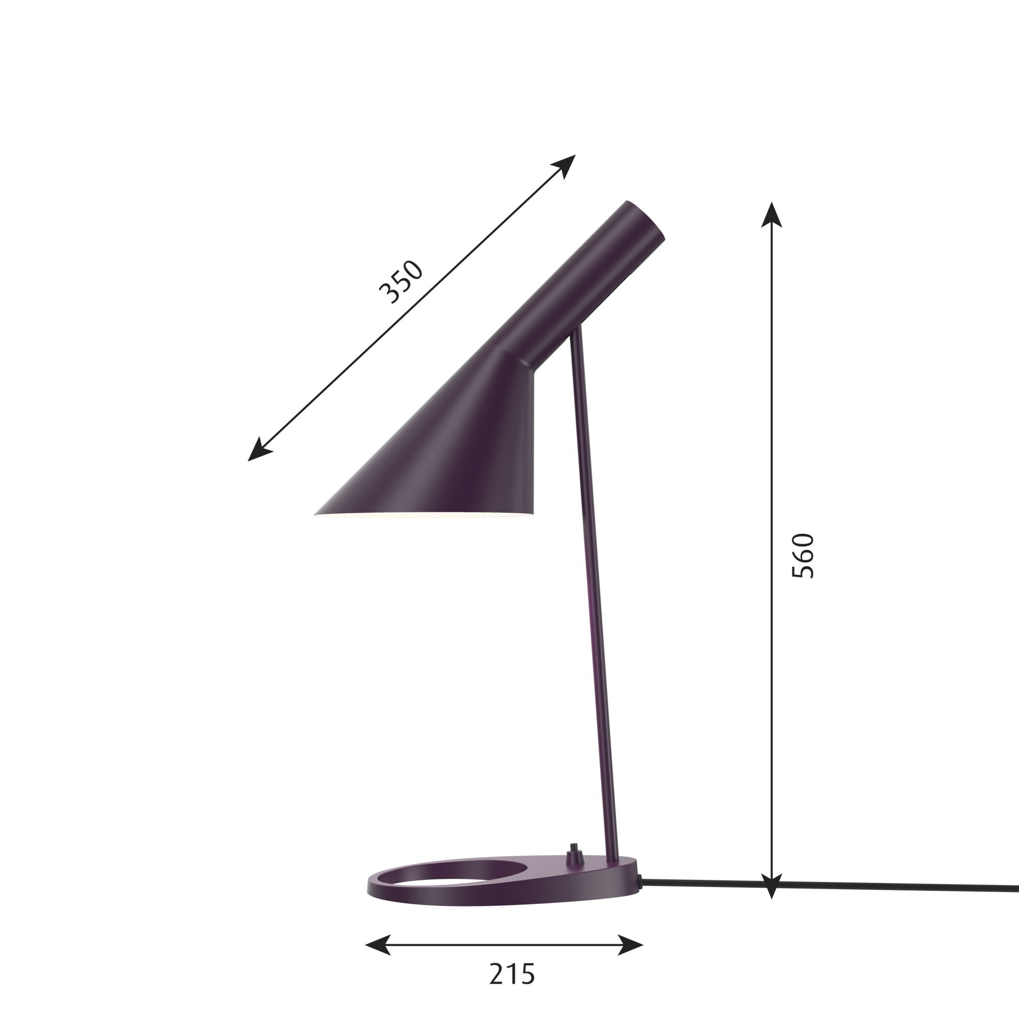 Louis Poulsen AJ Table Lamp V3, Aubergine