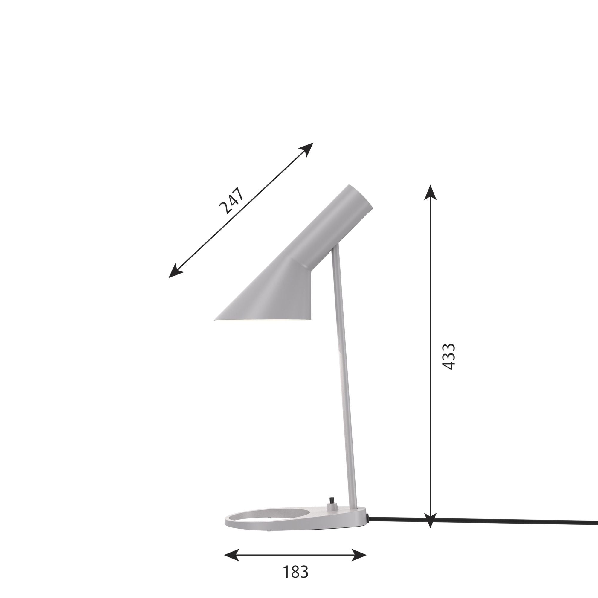 Louis Poulsen Aj Table Lamp Mini V3, Light Grey