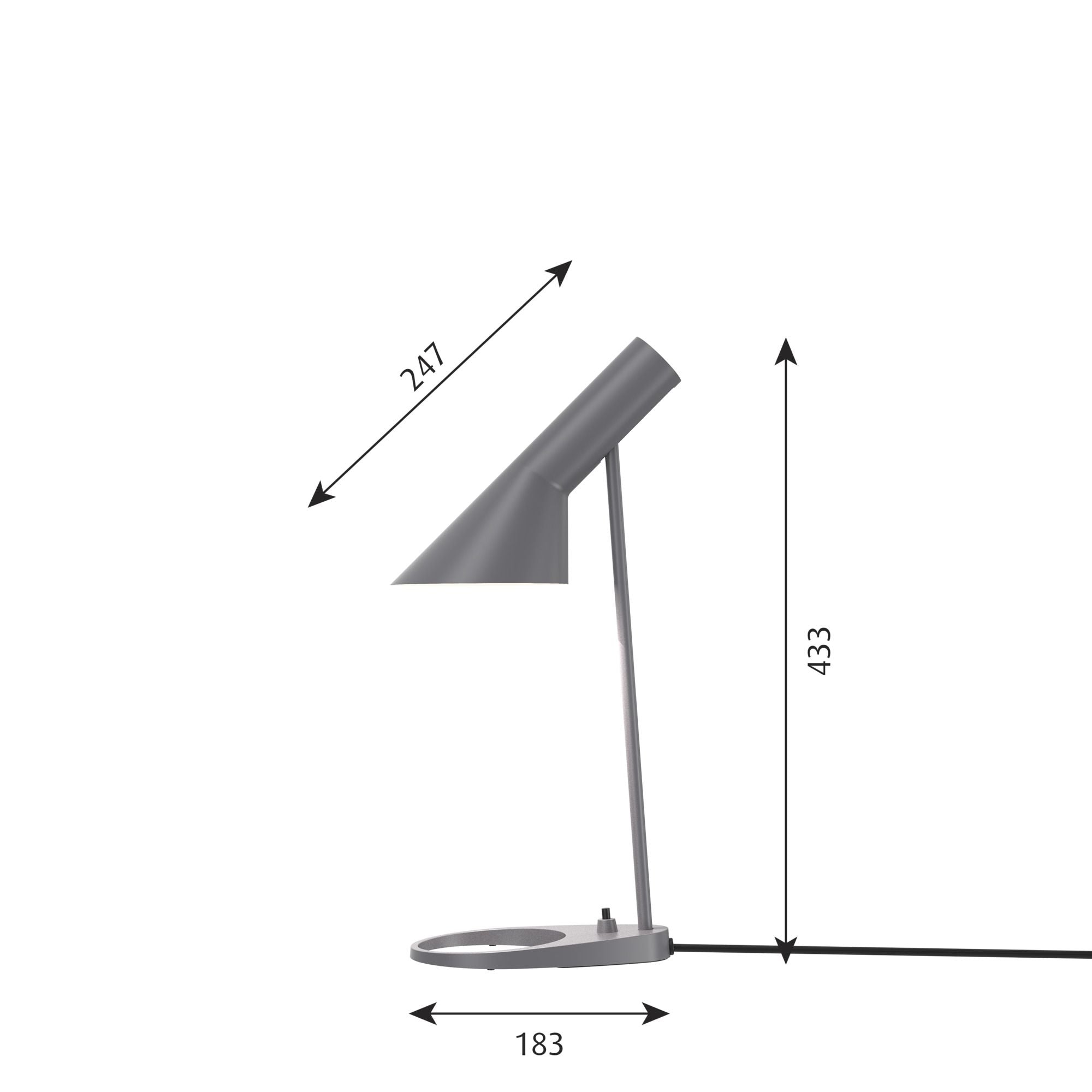 Louis Poulsen Aj table lampe mini v3, gris foncé