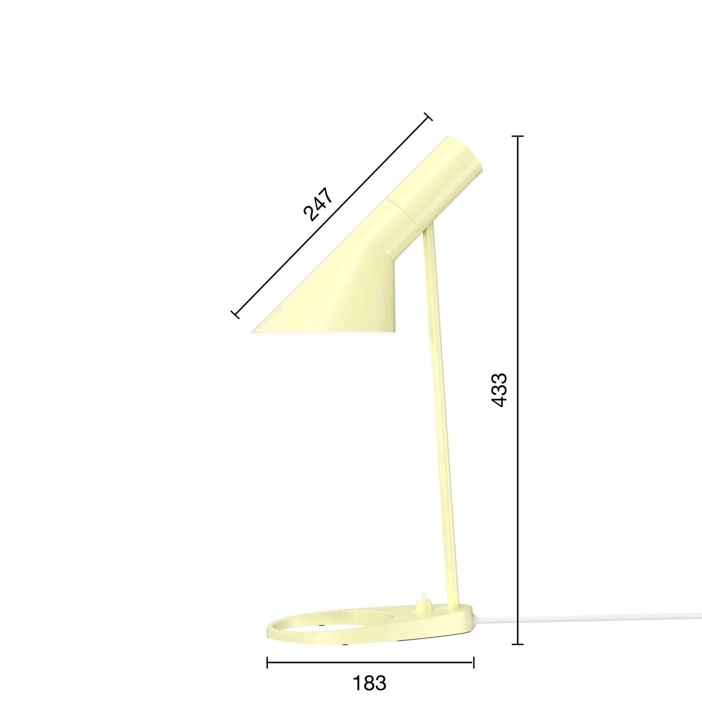 Lampada da tavolo Louis Poulsen AJ Mini V3, limone morbido