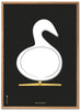 Brainchild Swan Design Skizzen-Posterrahmen aus hellem Holz, A5, schwarzer Hintergrund