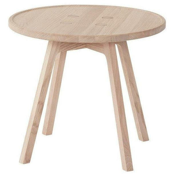Andersen Furniture C2 Tavolino in quercia pigmentata bianca, Ø 50 cm