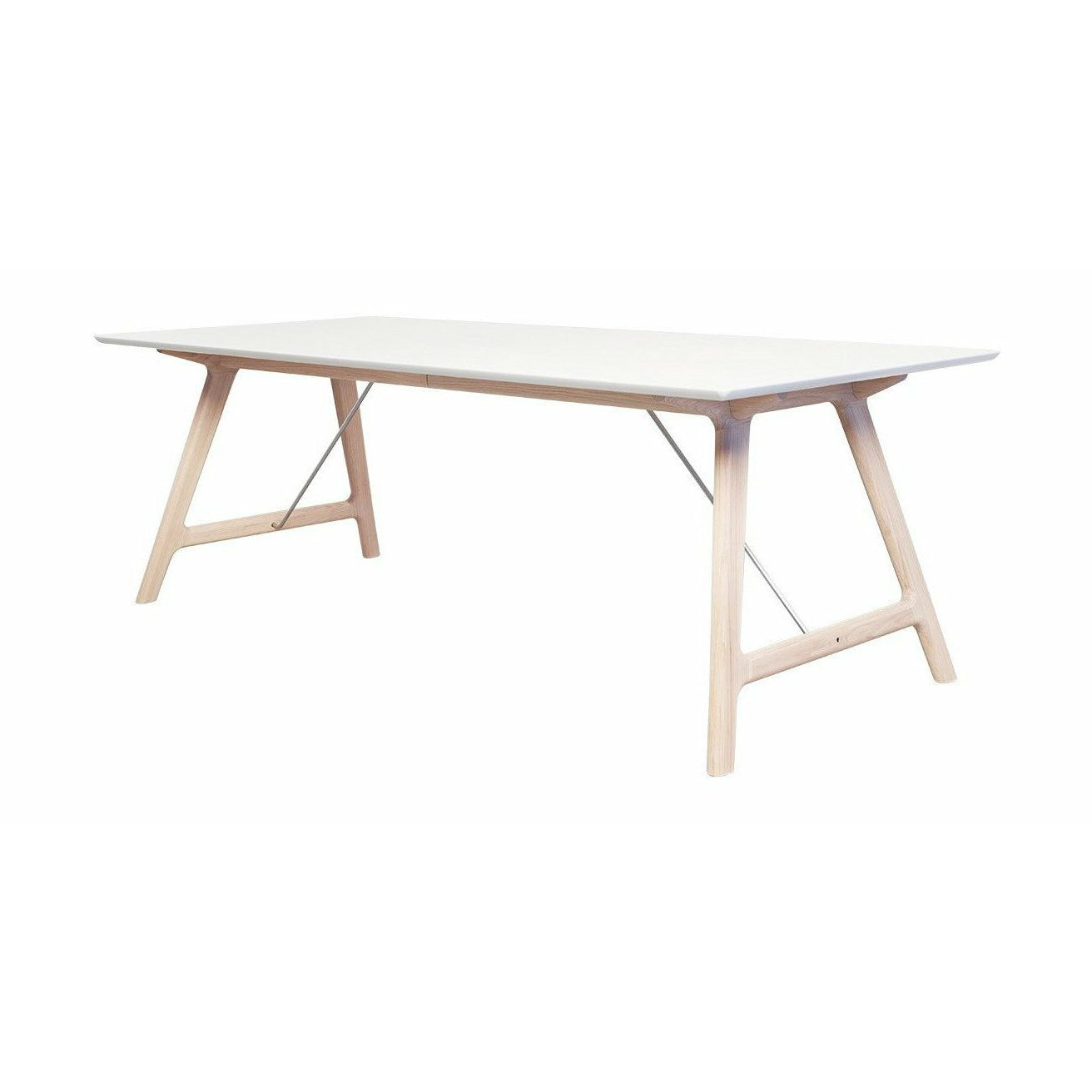 Andersen Furniture T7 Table extensible stratifié blanc, chêne savonné, 220 cm